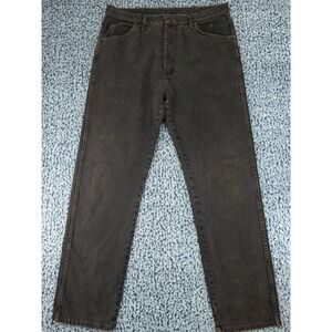 Rustler Jeans Mens‎ 36x32 Faded Black Brown Regular Fit Straight Leg